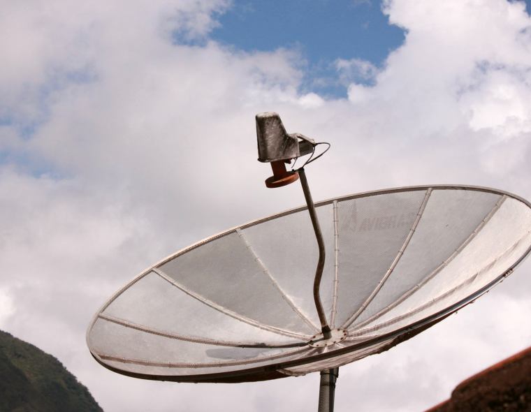 Satellite uplink vehicle ready for transmission